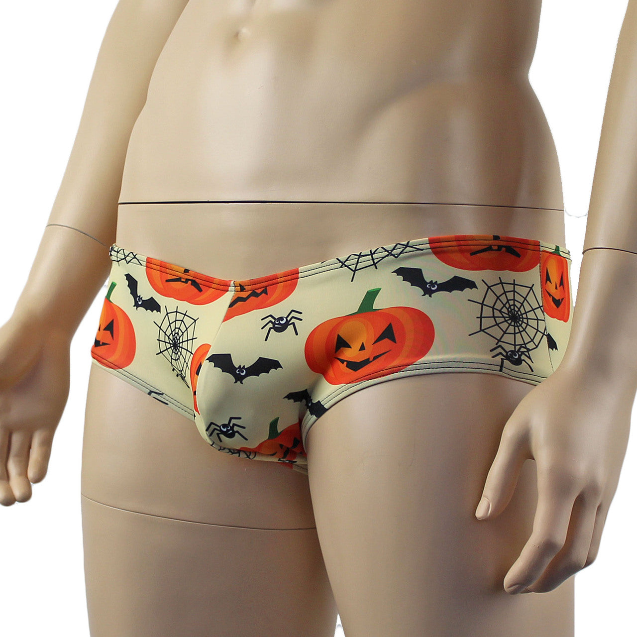 Mens Halloween Pumpkin Faces, Spiders and Bats Mini Boxer Briefs