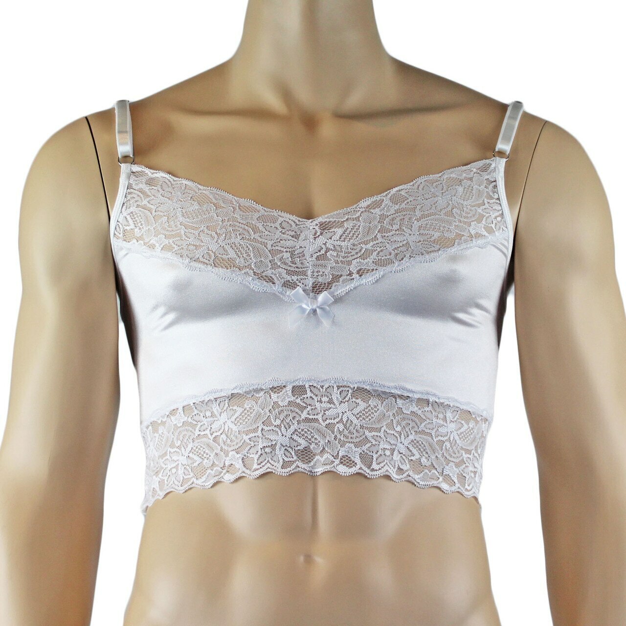 Male Romance Stretch Spandex Camisole Top & Brief for Lingerie Men White or Black