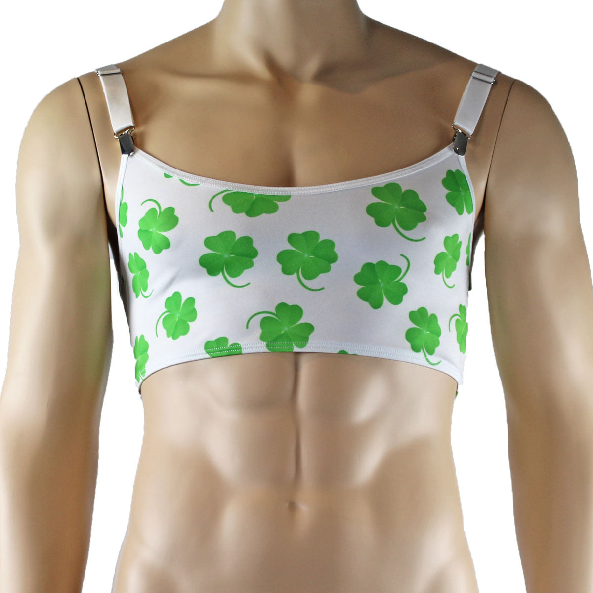 Mens St Patricks Day Lucky 4 Leaf Clover Crop Top