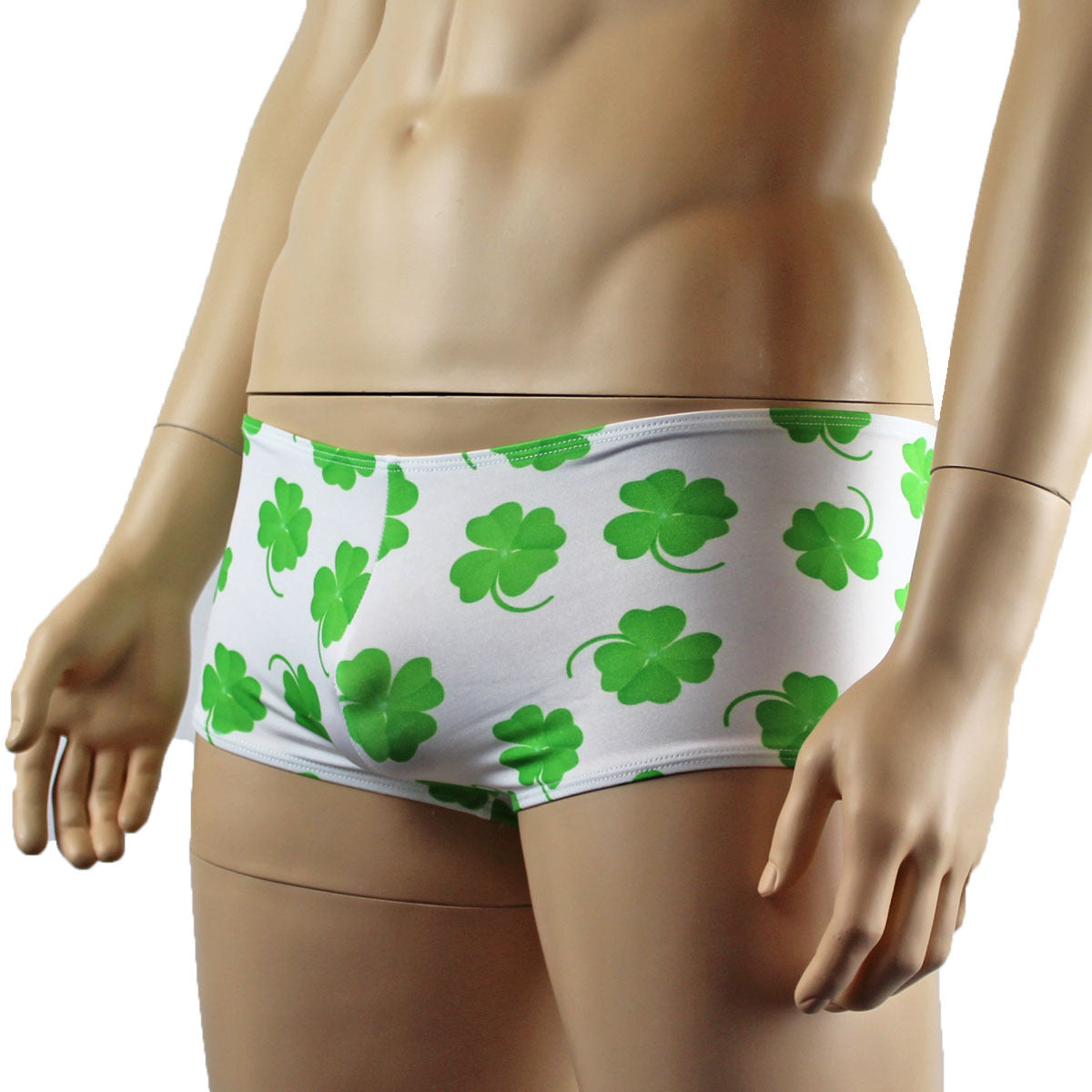 Mens St Patricks Day Lucky 4 Leaf Clover Mini Boxer Briefs