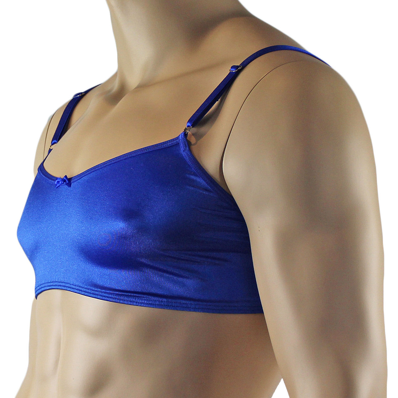 Mens Jenny Satin Bra Top with Adjustable Straps (blue plus other colours)