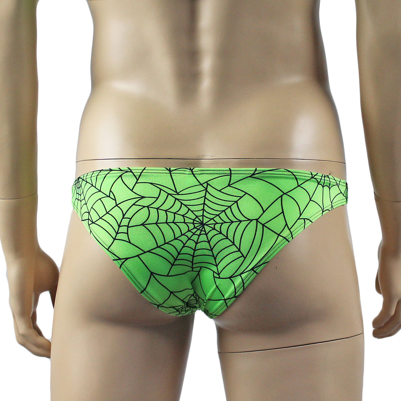 Mens Spider Web Mini Bikini Briefs Lime Green or Hot Pink