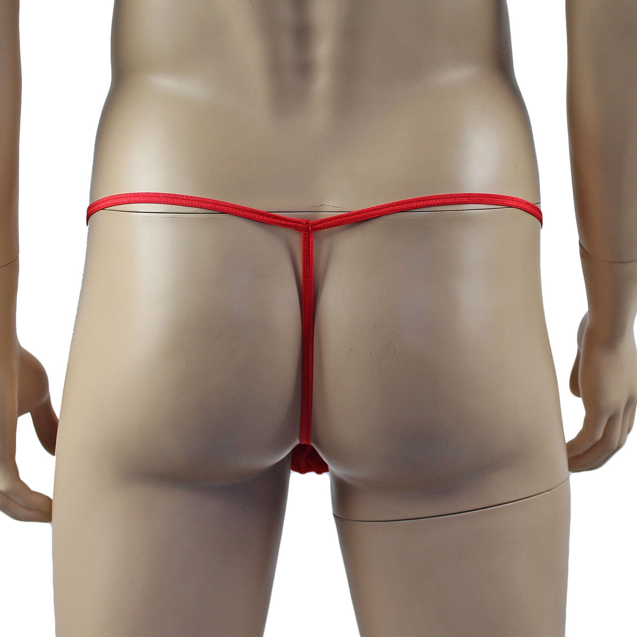 Mens Vicky See Through Sheer Mesh Pouch G string Red