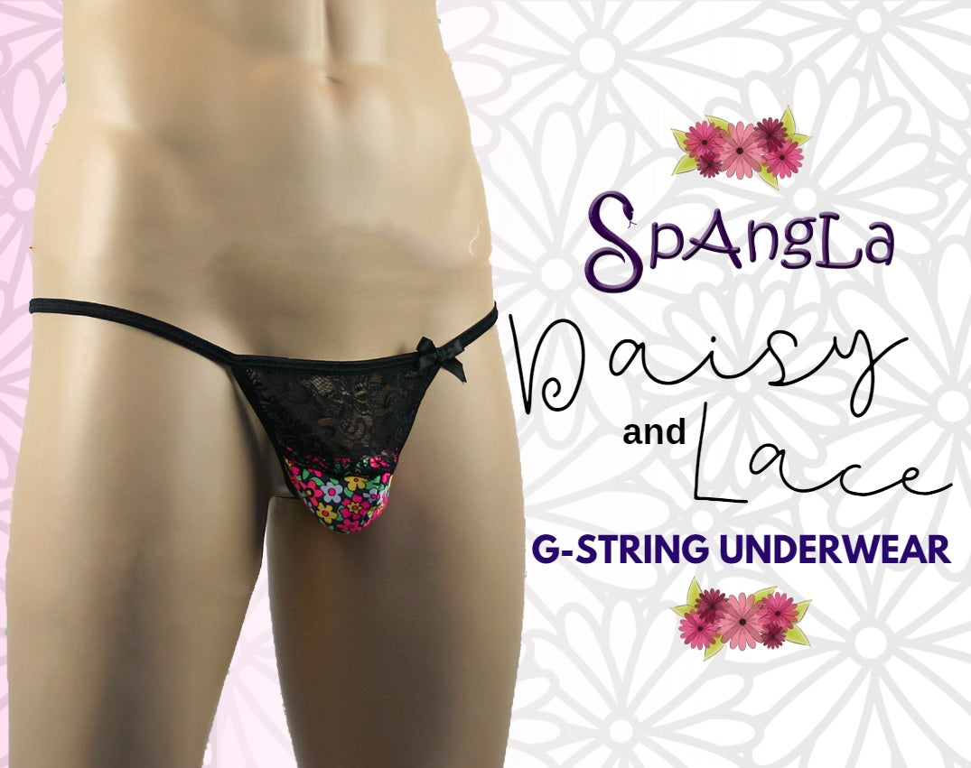 Sexy, Lacey and Daisy G-string Mens Lingerie Presented by Spangla