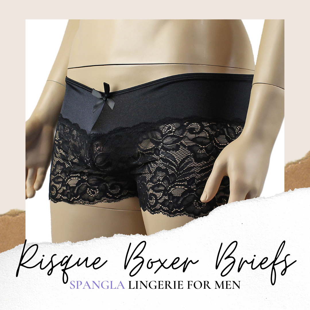 Wrap Your Waist with the Elegant Spangla Risque Boxer Briefs in Black