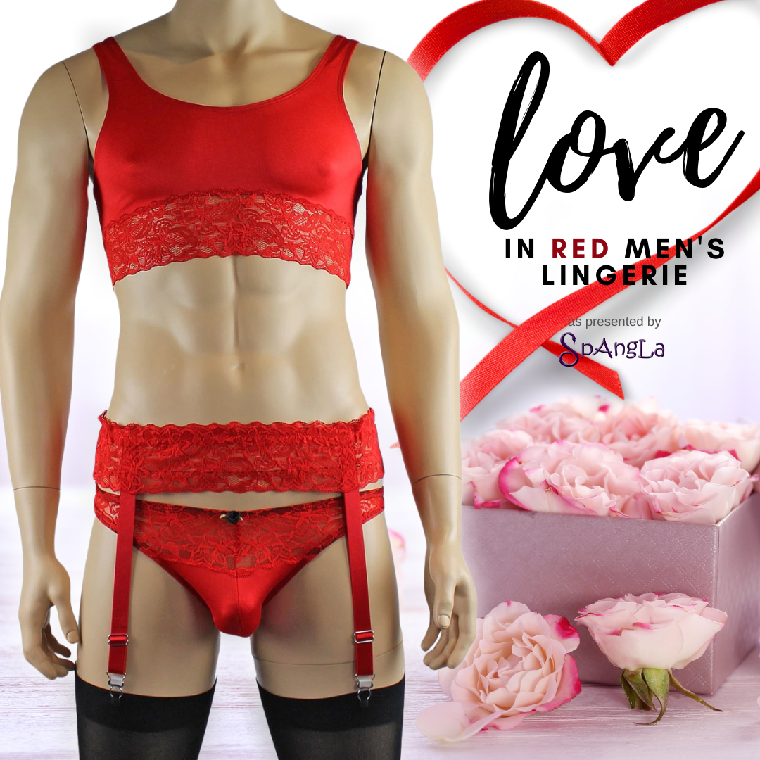 Body Language of LOVE in Red Mens Lingerie from Spangla