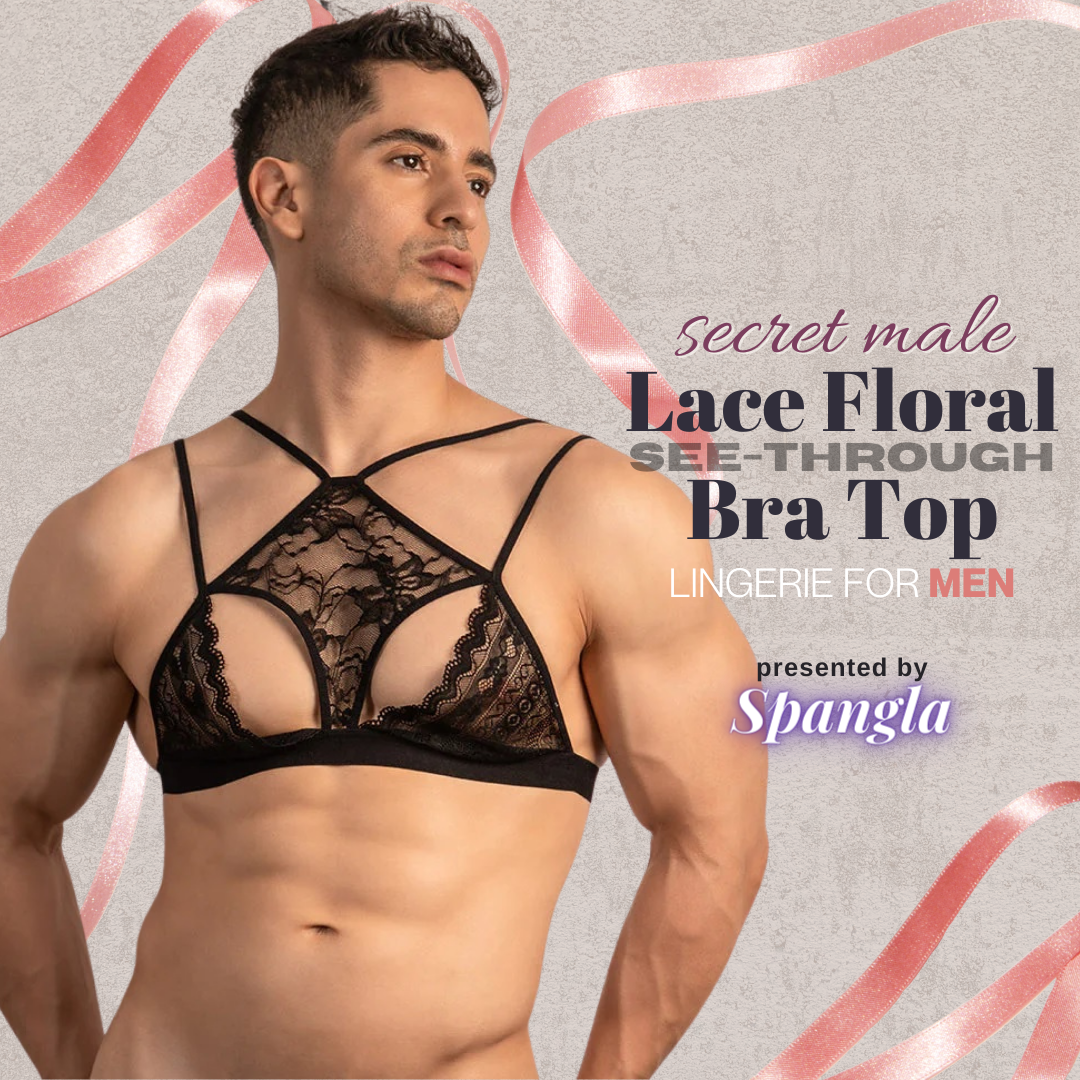 Complete That Sissy Lacey Lingerie Look with a Bra Top Designed for Men by Secret Male