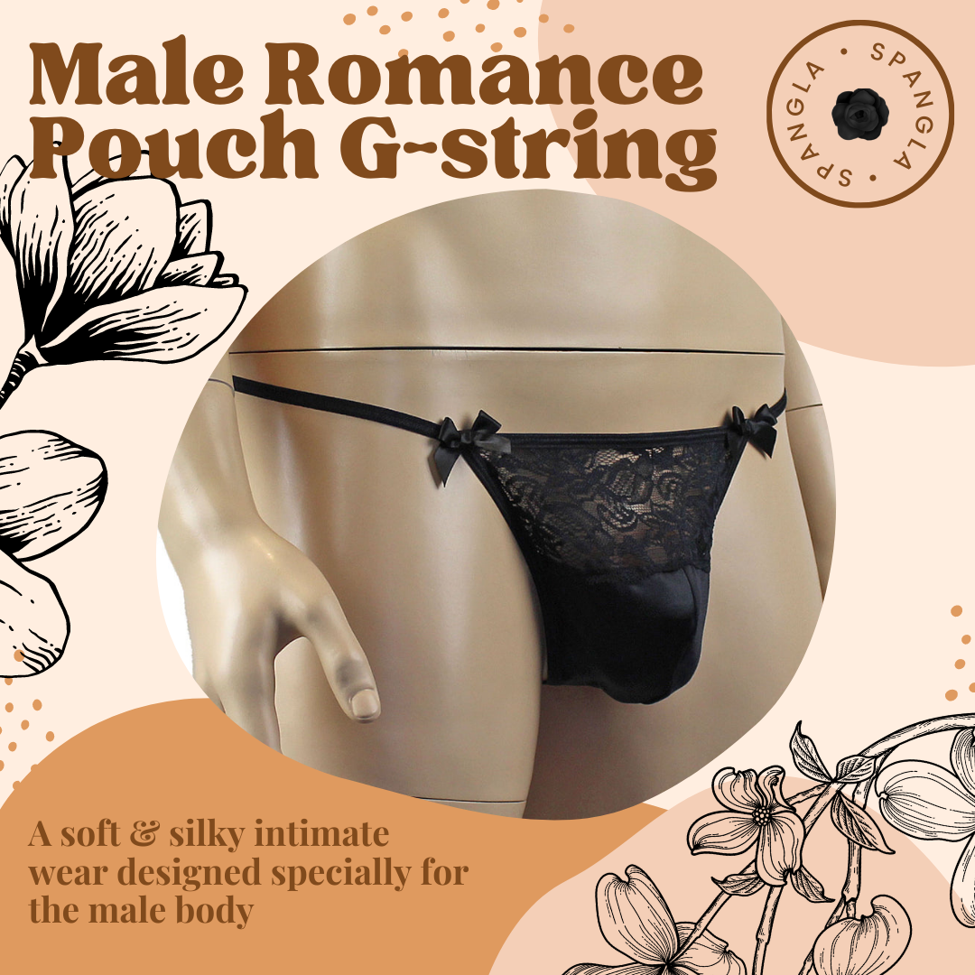 Ready for Romance in this Spangla Pouch G-string Piece with Sexy Wide Back