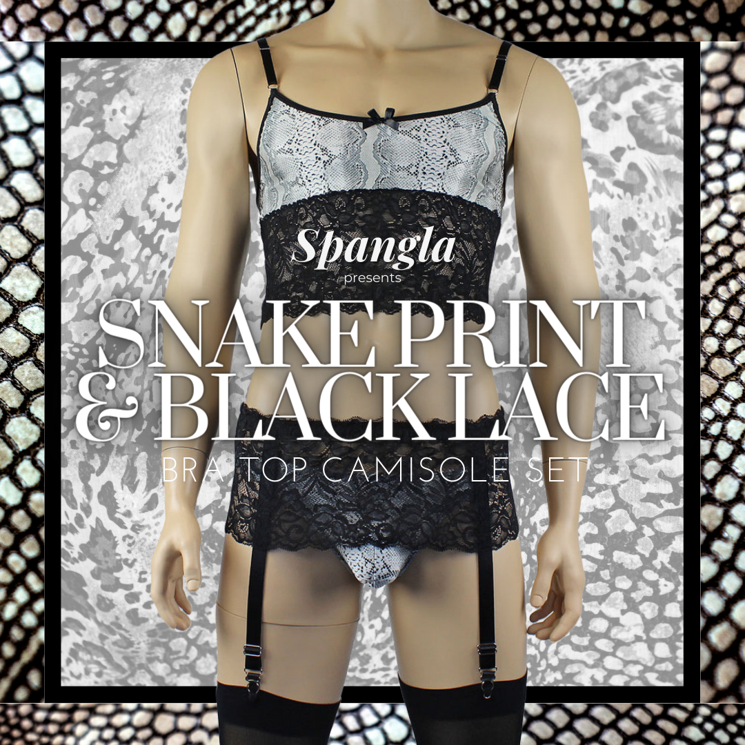 Lace and Snake Prints Lingerie Ensemble for Men Never Looked This Amazing!