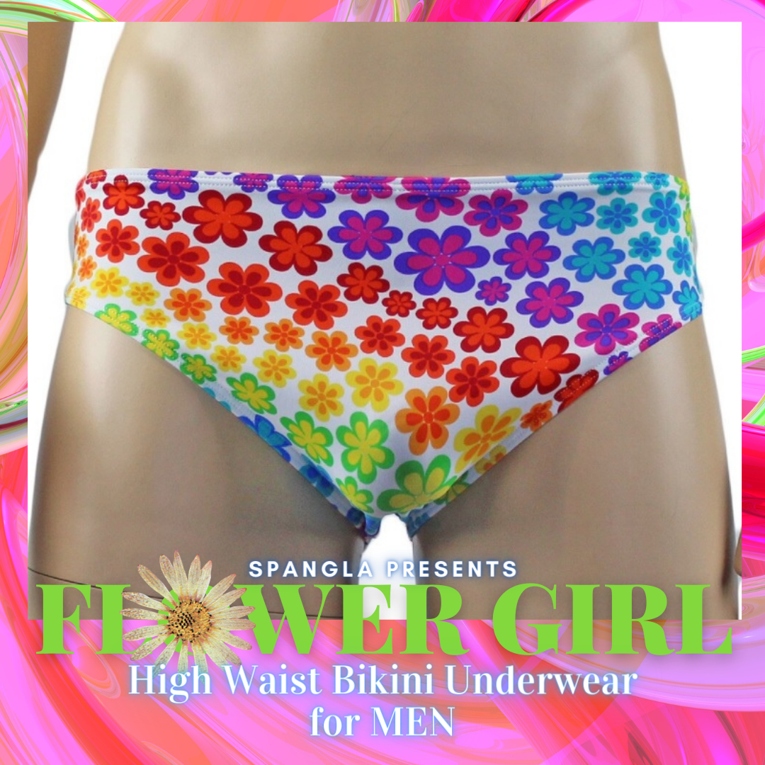 Put On a Groovy Vibe with the Spangla Flower Girl Print High Waist Bikini Brief!