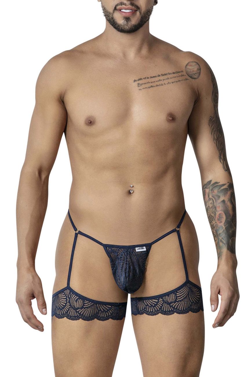 CandyMan 99906 Mens Sexy Garter Lace Thongs Navy