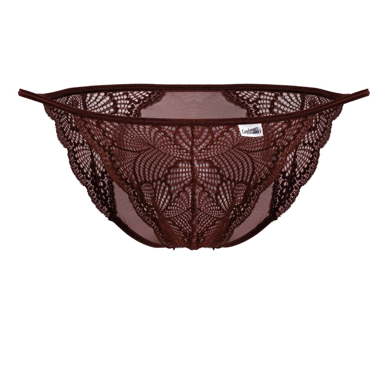 CandyMan 99914 Mens Sexy Lace Briefs Burgundy