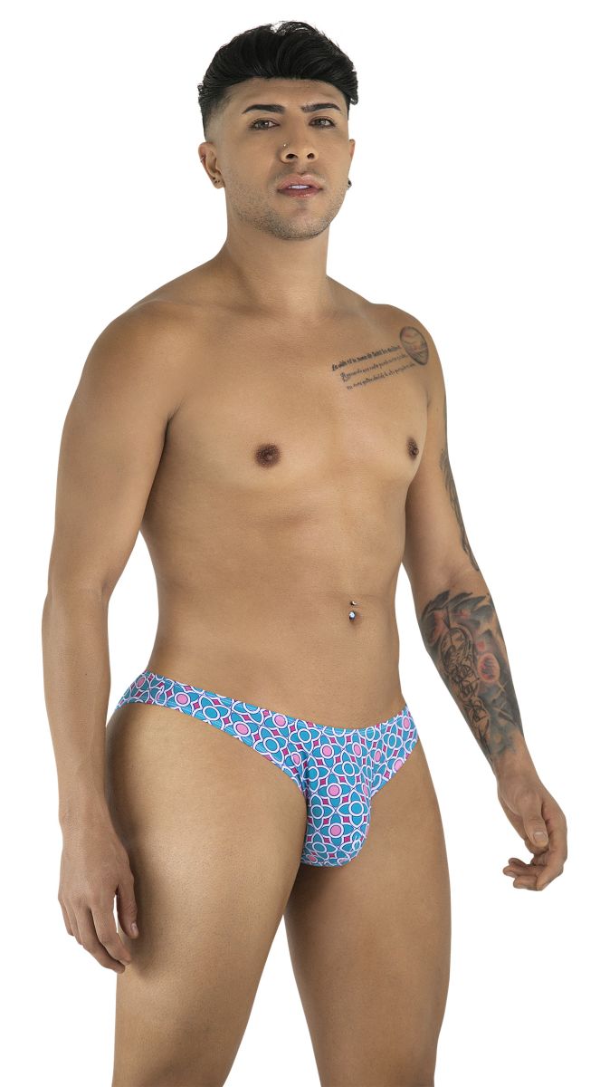 CandyMan 99923 Mens Vacation Energy Bikini Underwear Printed Blue