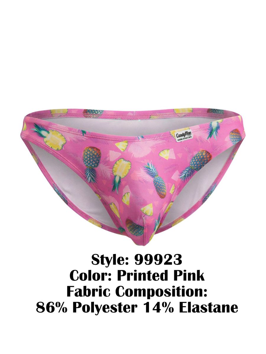 CandyMan 99923 Mens Vacation Energy Bikini Underwear Printed Pink