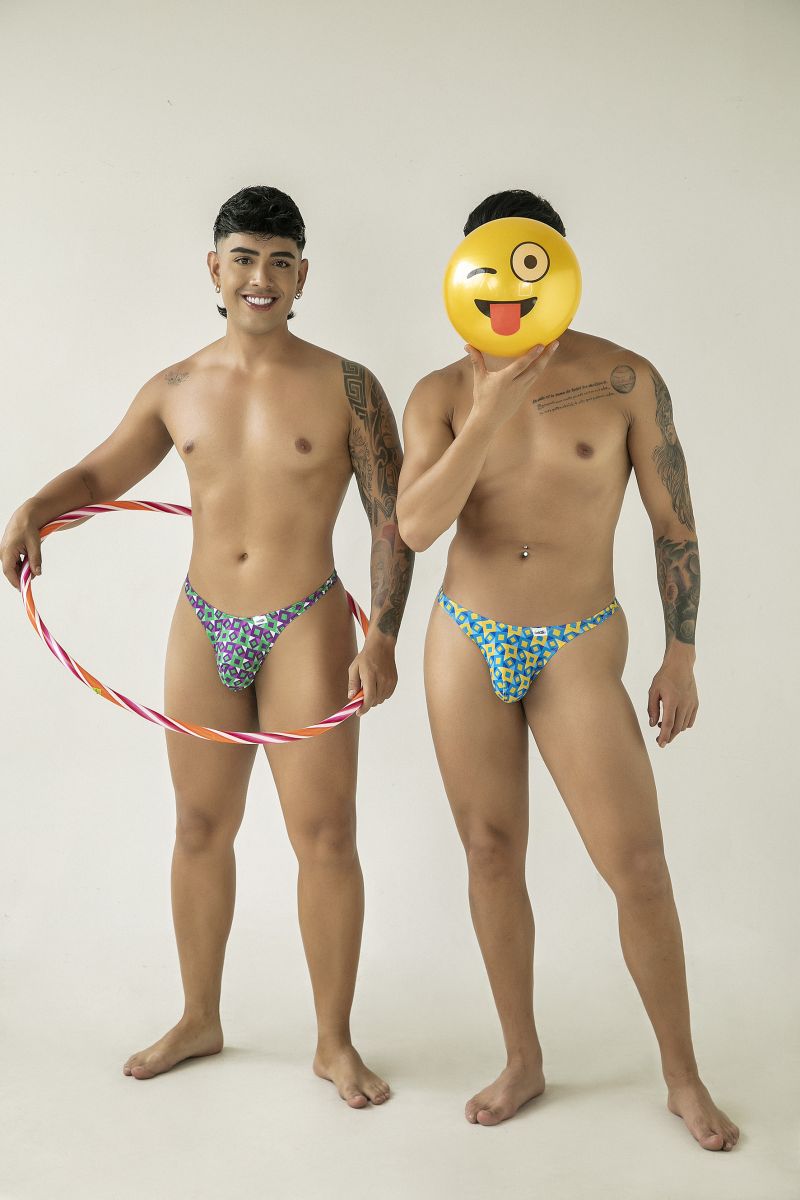 CandyMan 99924 Mens Colourful Modern Vibe Thongs Printed Purple