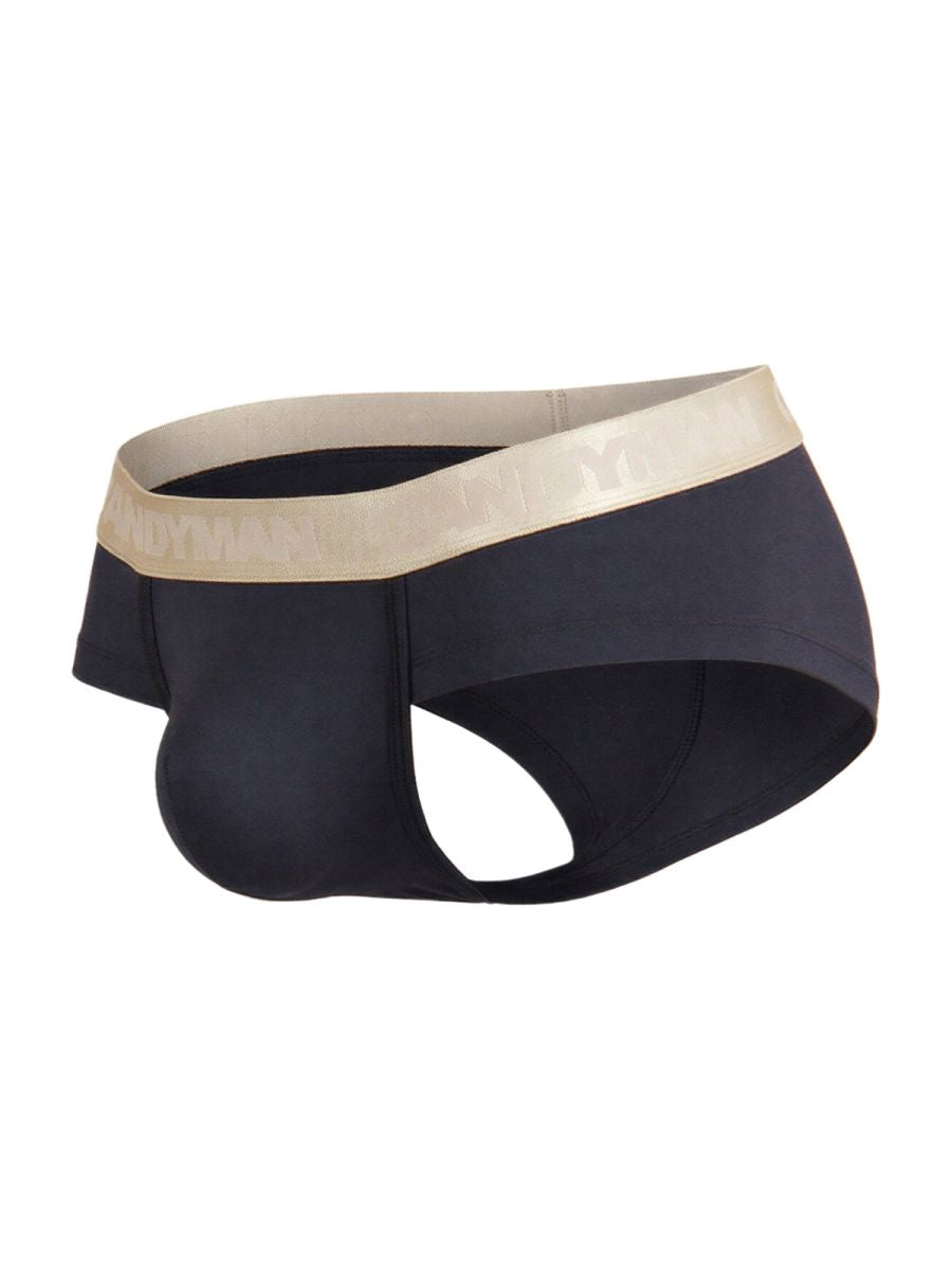 CandyMan 99932 Mens Supportive & Refined Briefs Black Gold