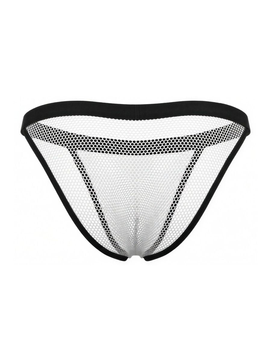 CandyMan 99933 Mens Sexy See-Through Mesh Bikini White Mesh