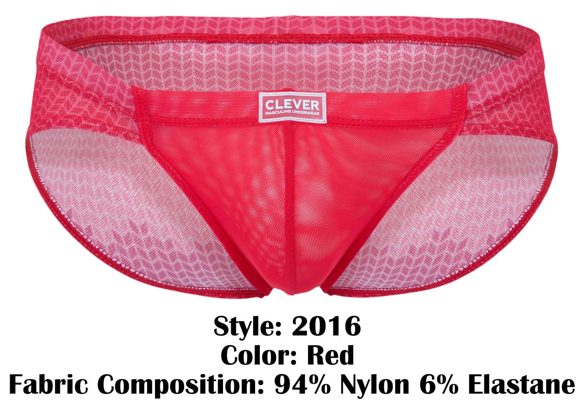 Clever 2016 Mosaico Mens Light Weight Breathable Briefs Red