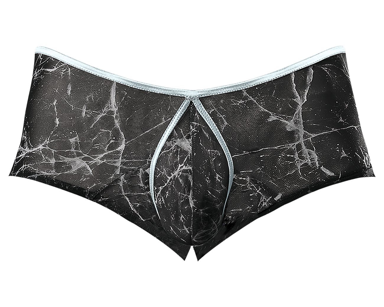 Male Power 130-290 Marble Mesh Micro Mini Short Black