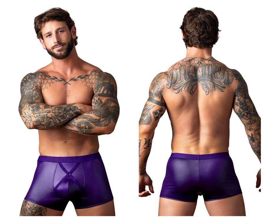 Male Power 152-302 Eggplant Mens Crossover Short Plum