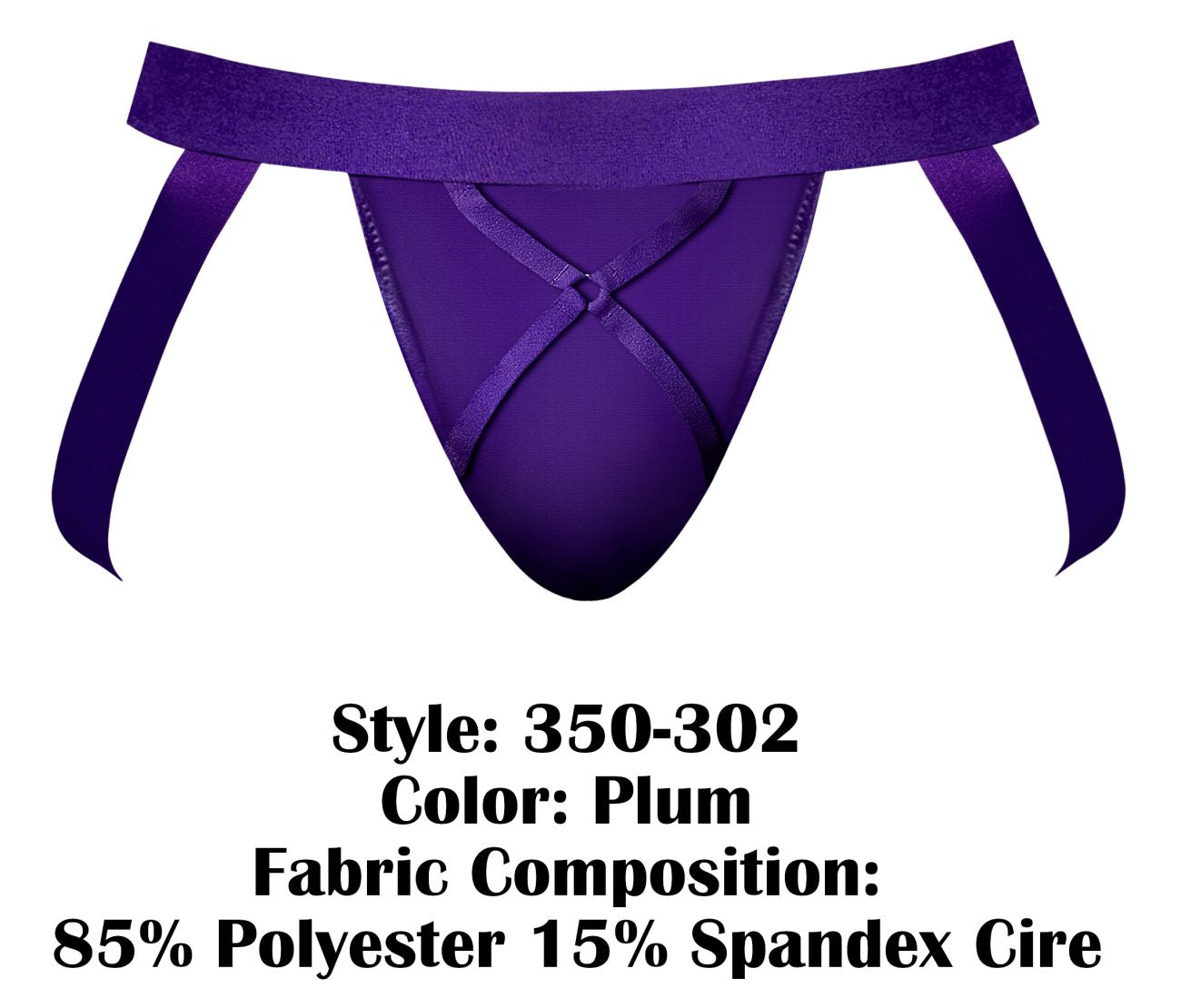 Male Power 350-302 Eggplant Mens Crossover Jock Plum