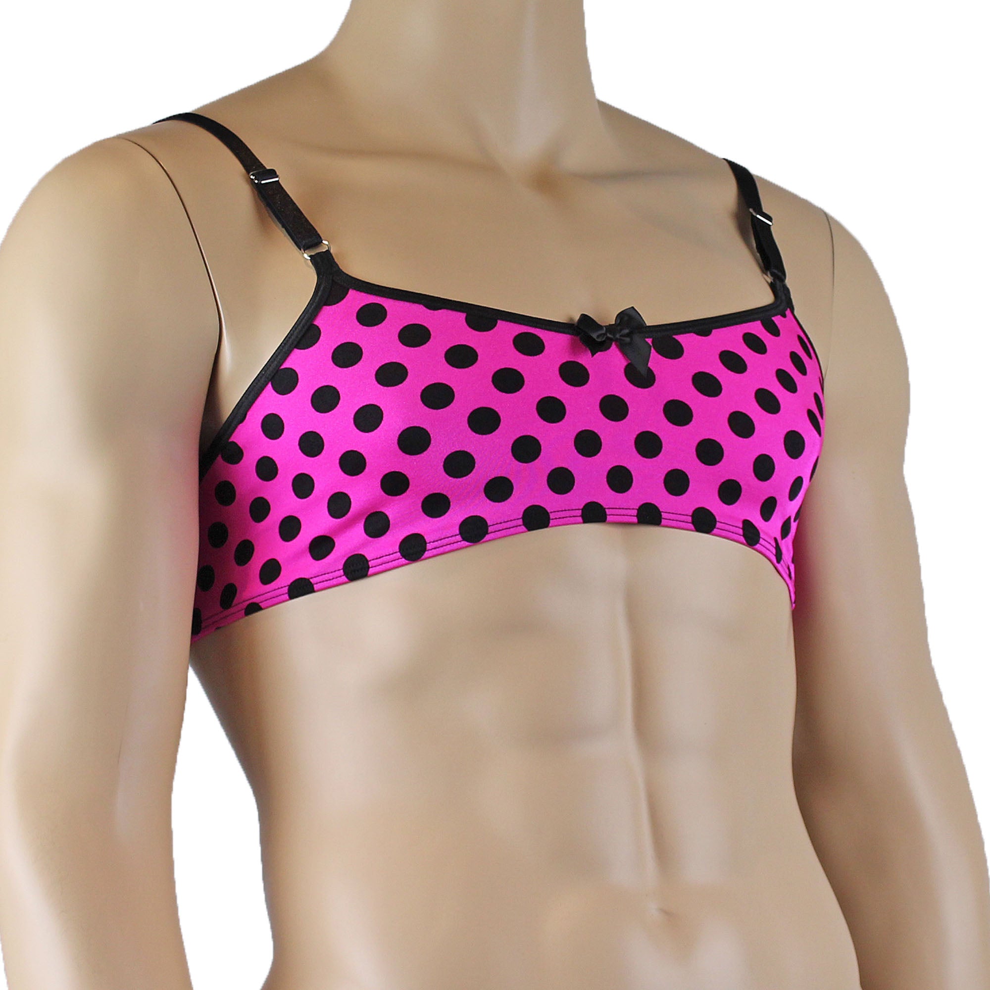 Mens Polka Dot Bra Top with Bow Front