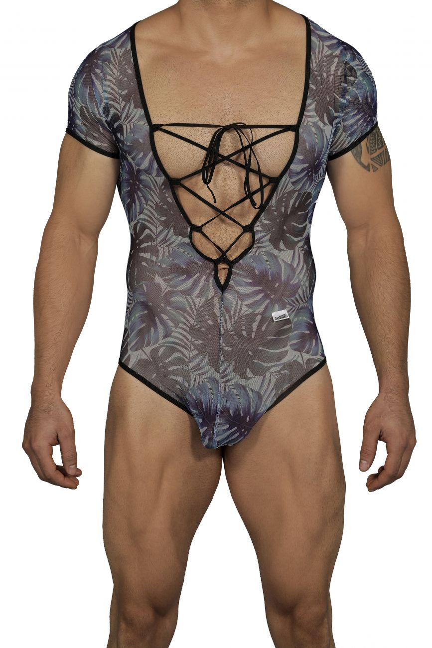 CandyMan 99438 Floral Bodysuit Blue