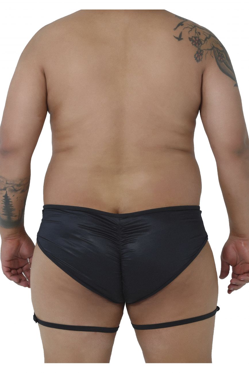 CandyMan 99468X Garter Briefs Black Plus Sizes
