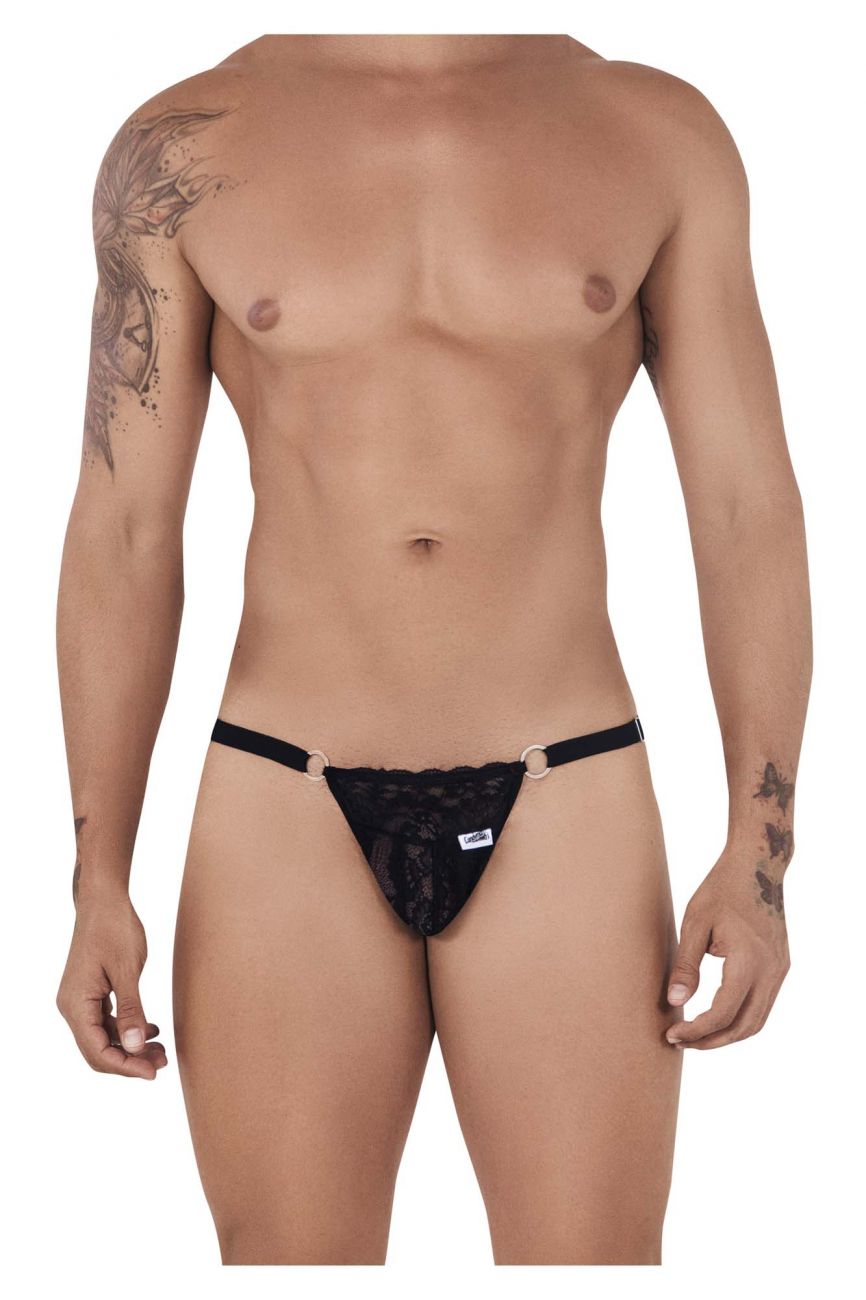 CandyMan 99503 Peekaboo Lace Bikini Black