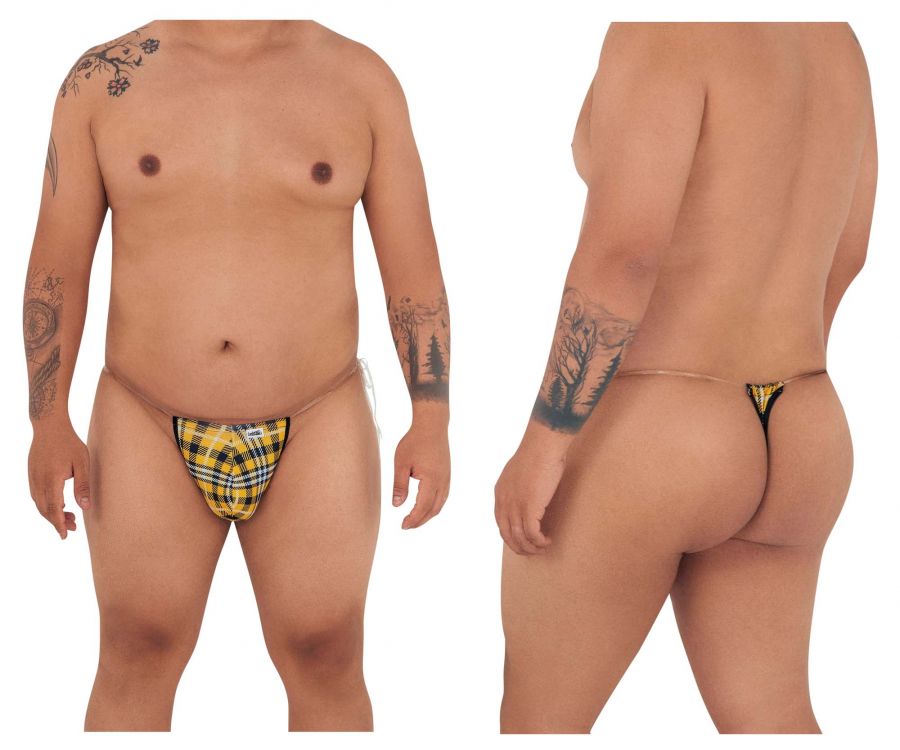 CandyMan 99571X Invisible Micro G-String Yellow Print Plus Sizes