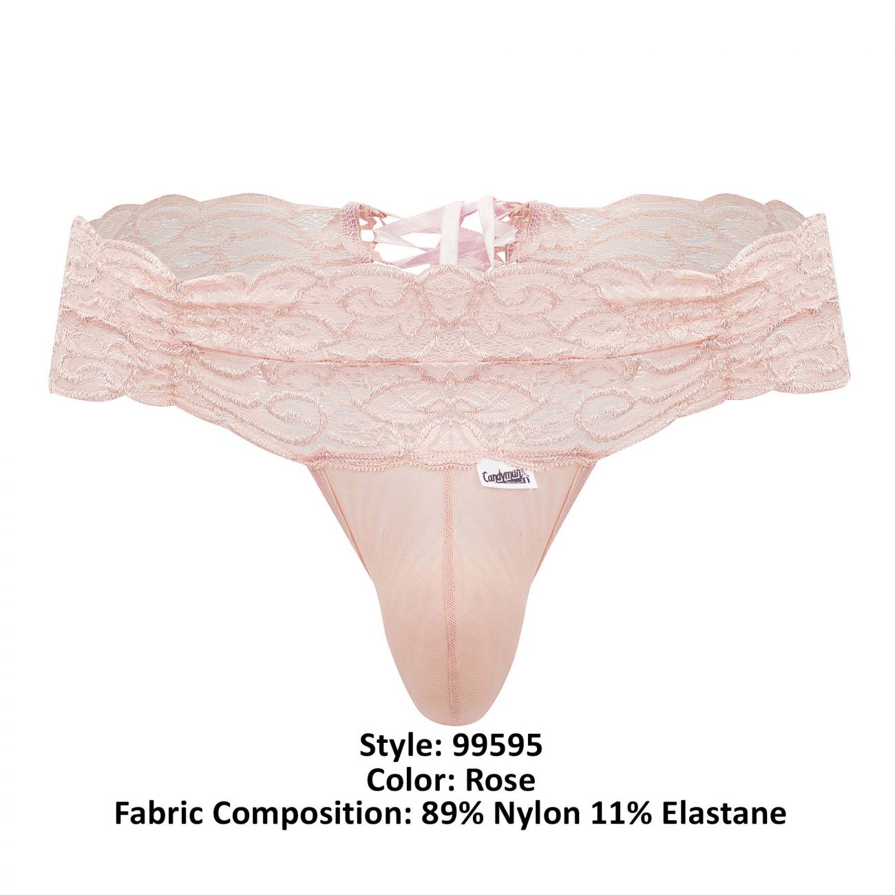 CandyMan 99595 Lace Thongs Rose