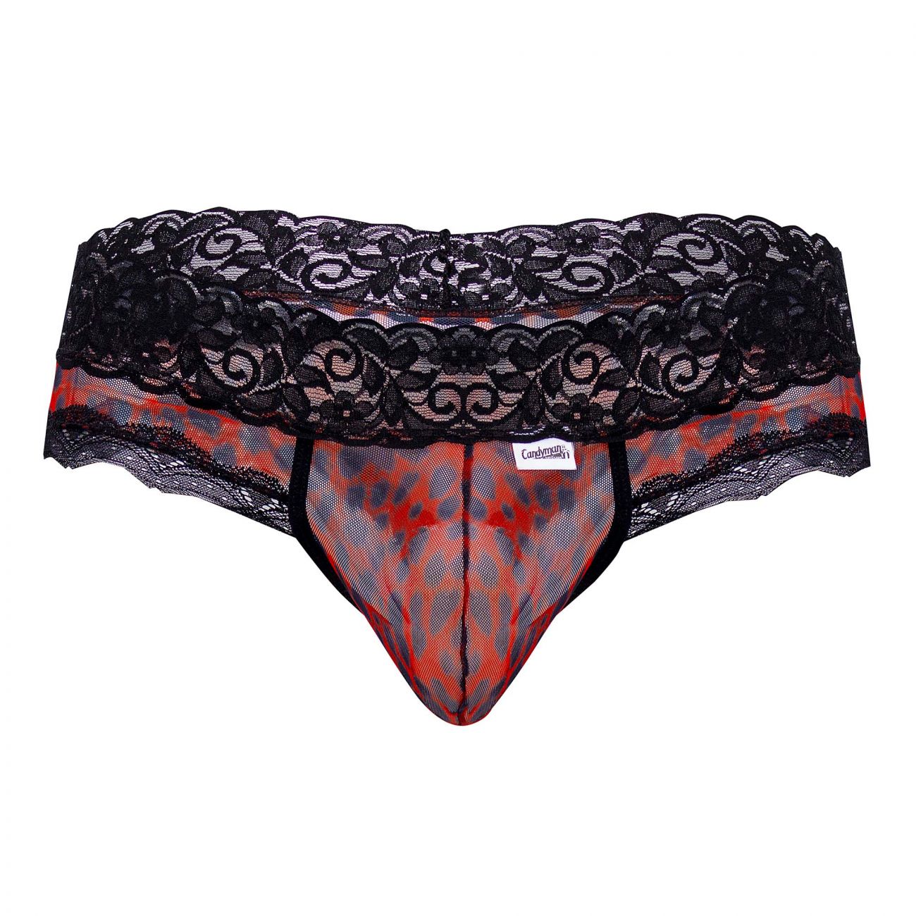 CandyMan 99596 Mesh-Lace Thongs Leopard Print