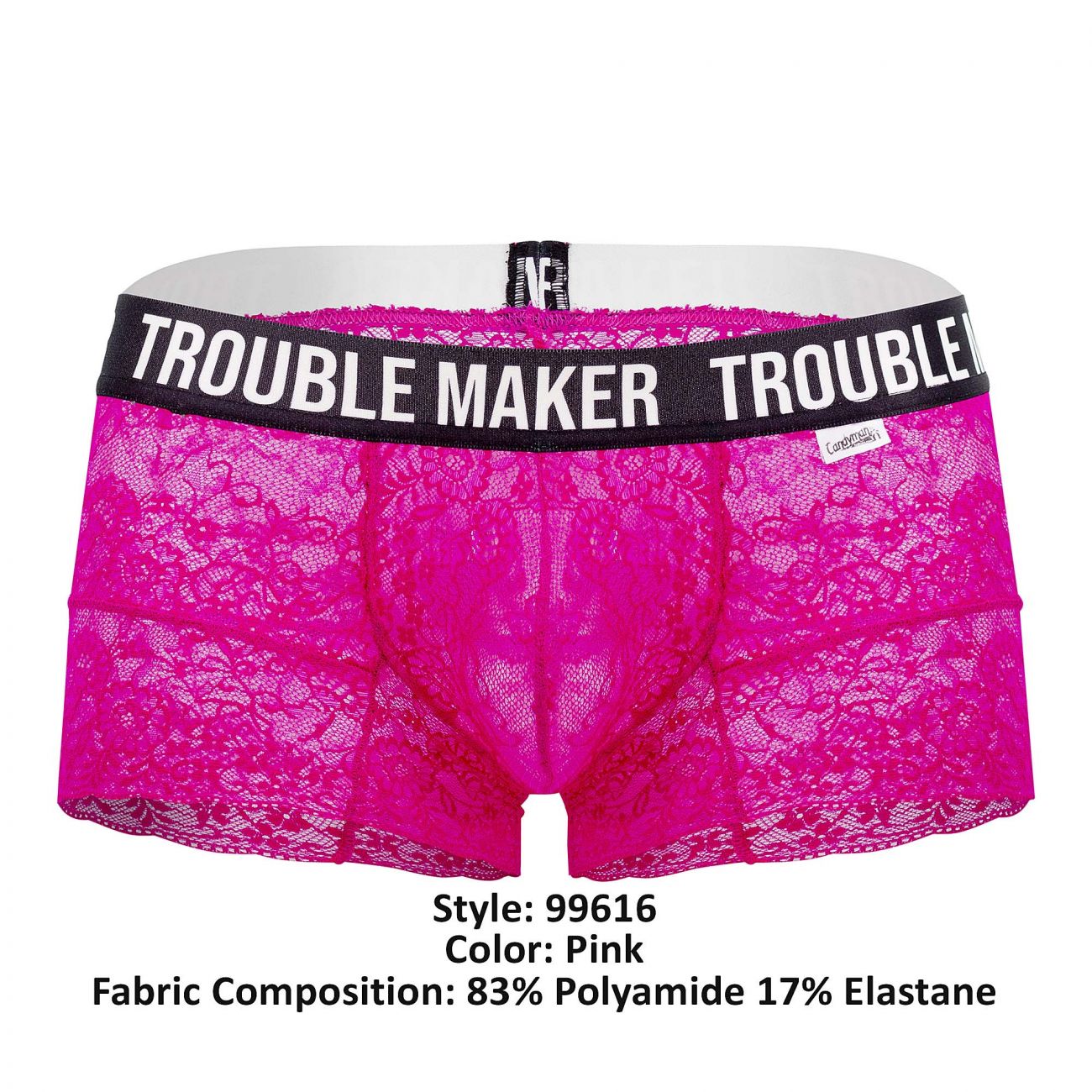CandyMan 99616 Trouble Maker Lace Trunks Pink