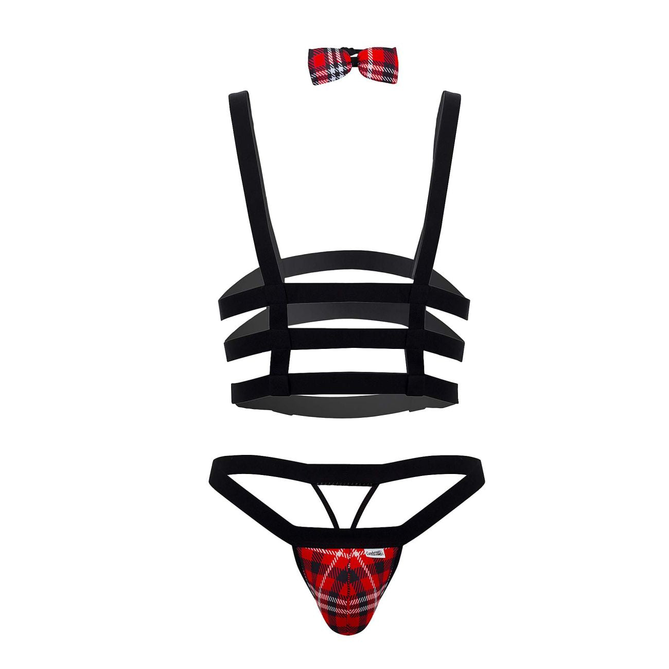 CandyMan 99634 Harness Two Piece Set Black & Tartan