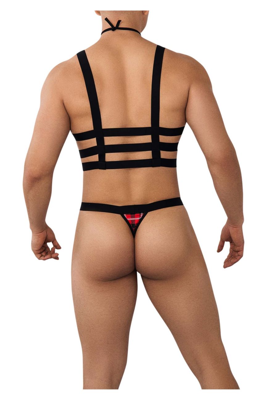 CandyMan 99634 Harness Two Piece Set Black & Tartan