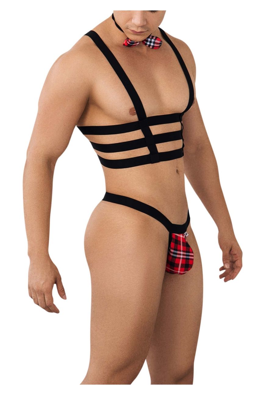 CandyMan 99634 Harness Two Piece Set Black & Tartan