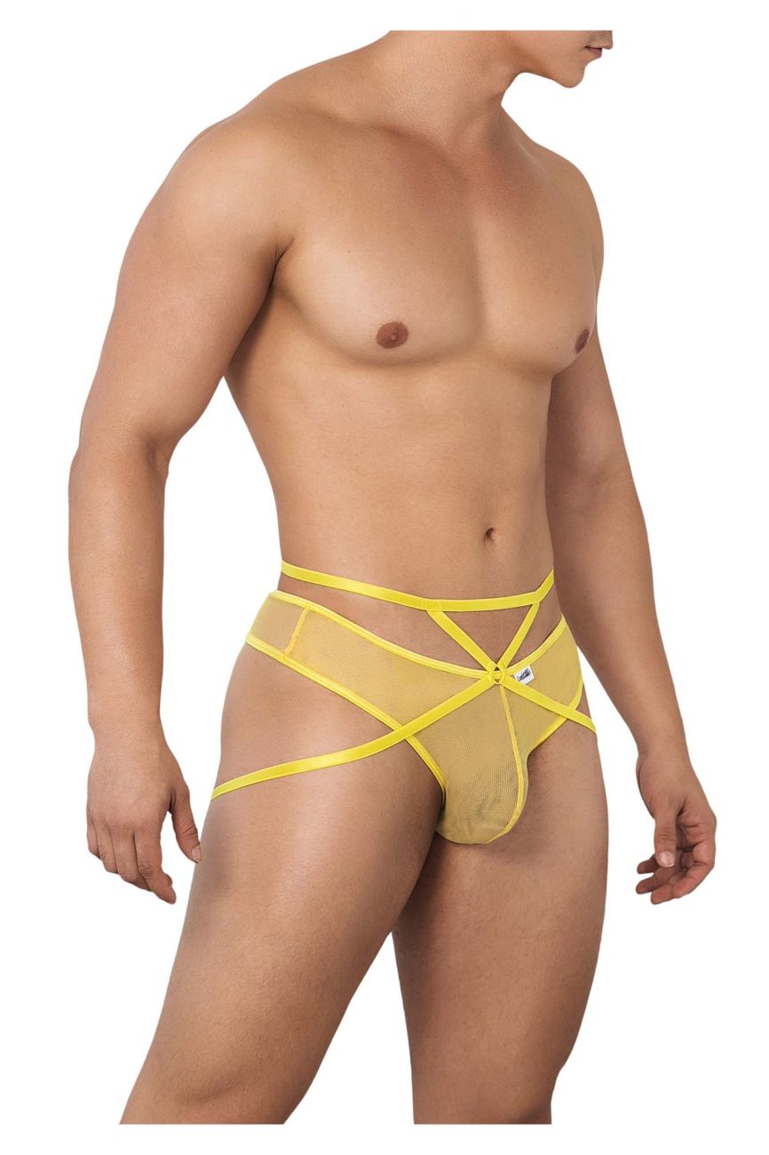 CandyMan 99640 Mesh Thongs Yellow