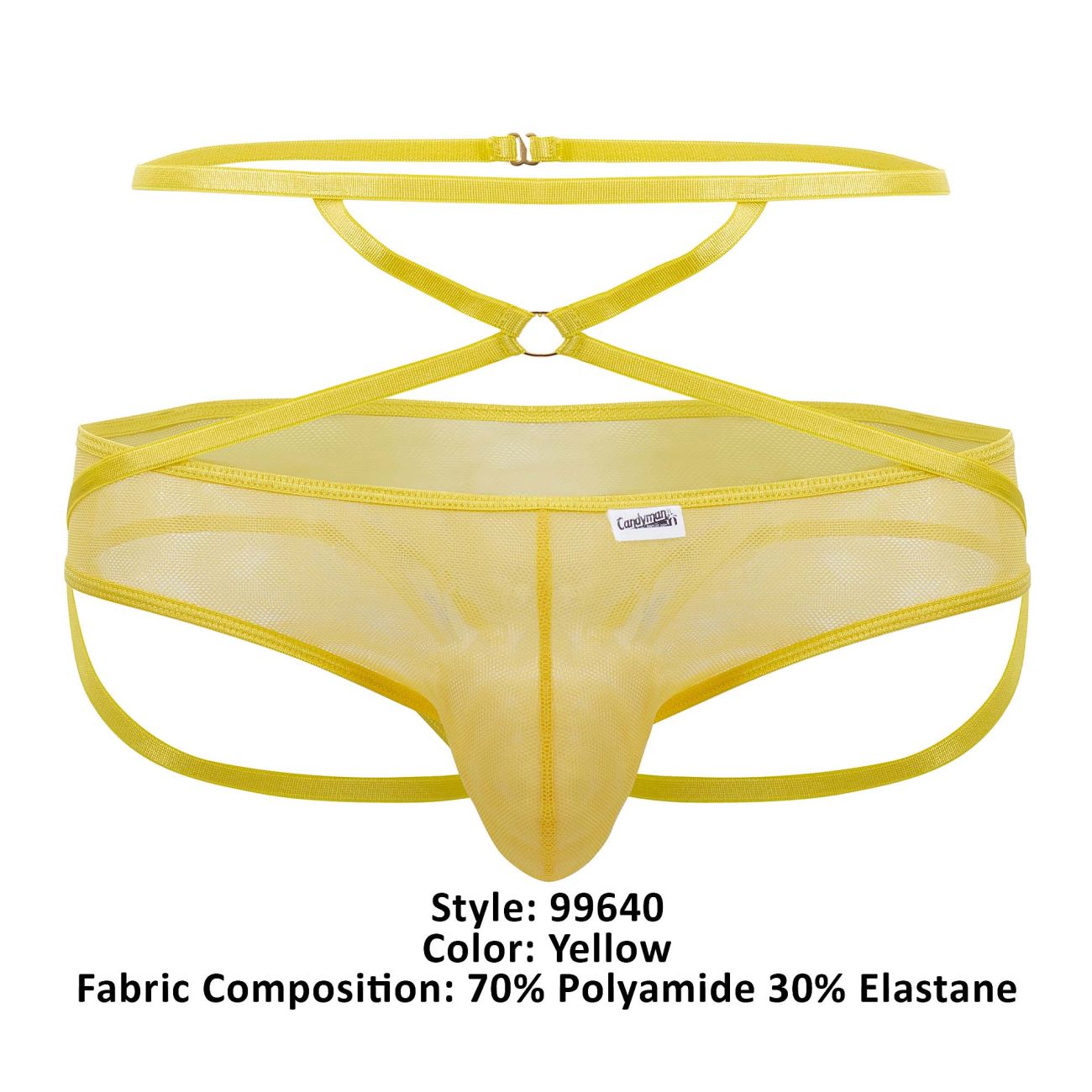 CandyMan 99640 Mesh Thongs Yellow