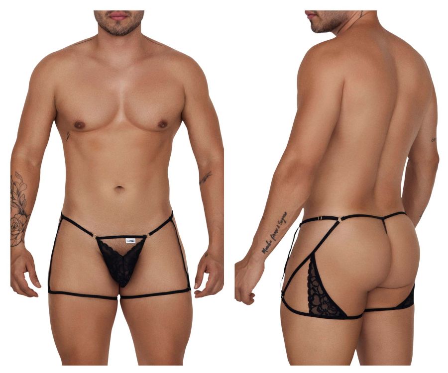 CandyMan 99678 Garter Thongs Black