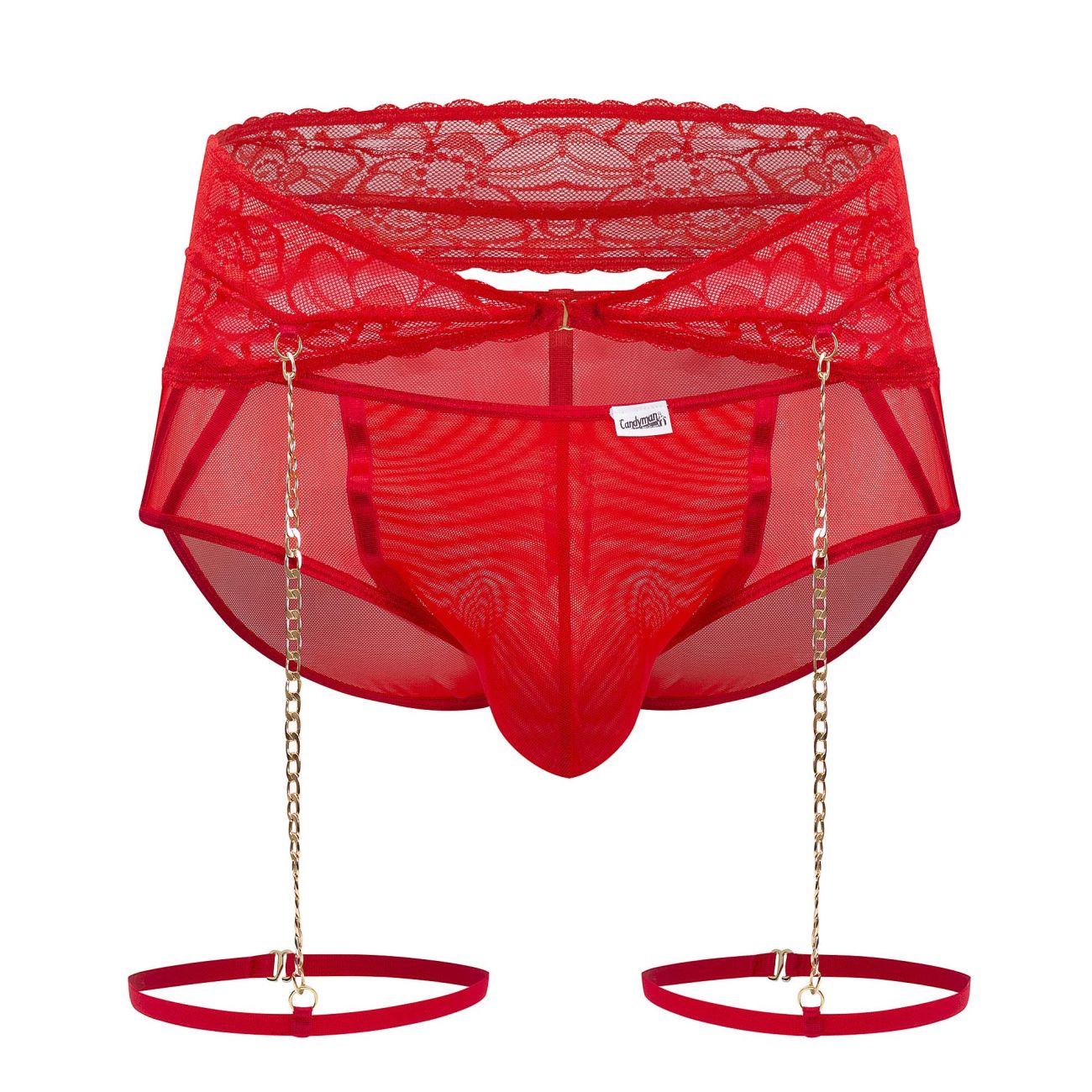 CandyMan 99703 Garter Briefs Two Piece Set Red