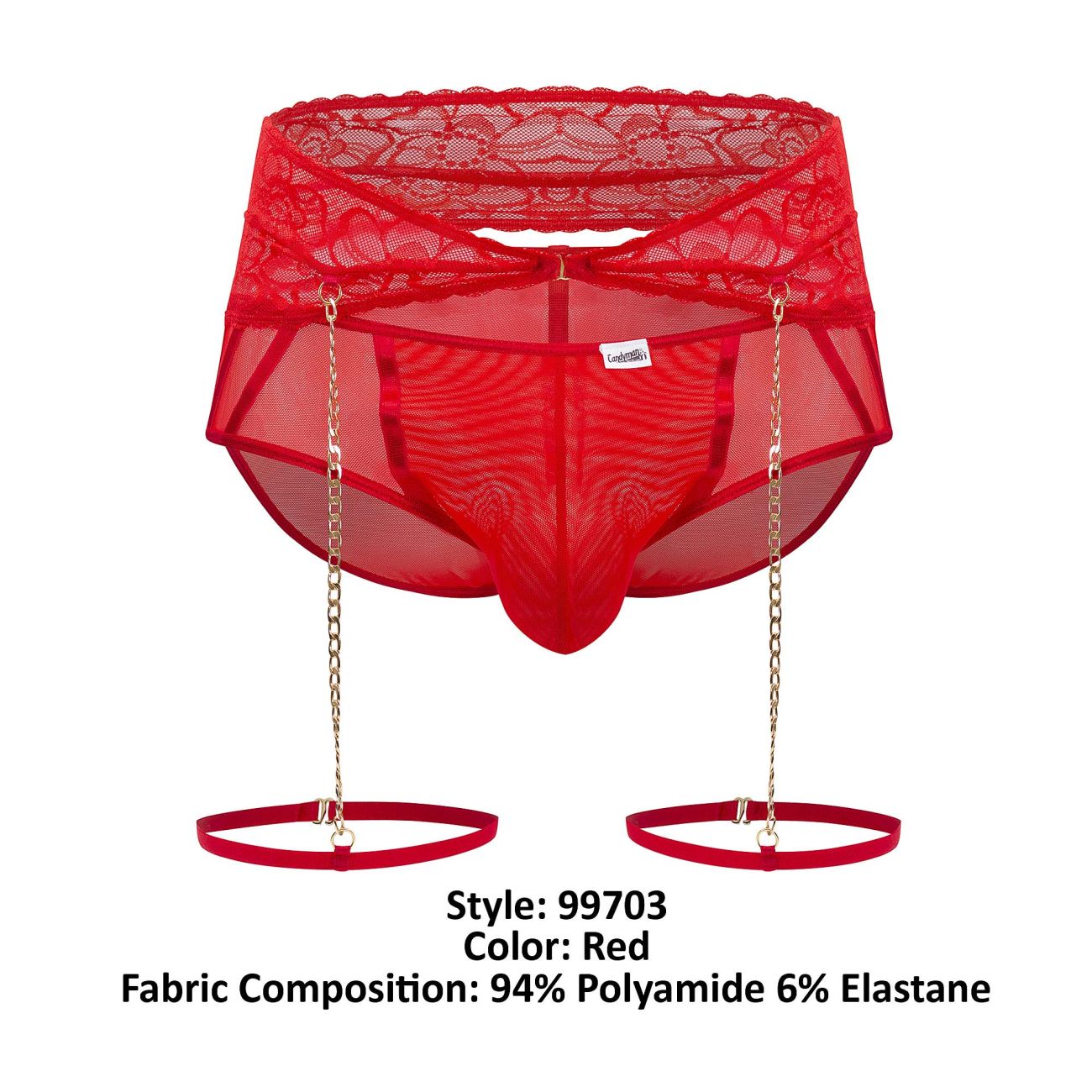 CandyMan 99703 Garter Briefs Two Piece Set Red