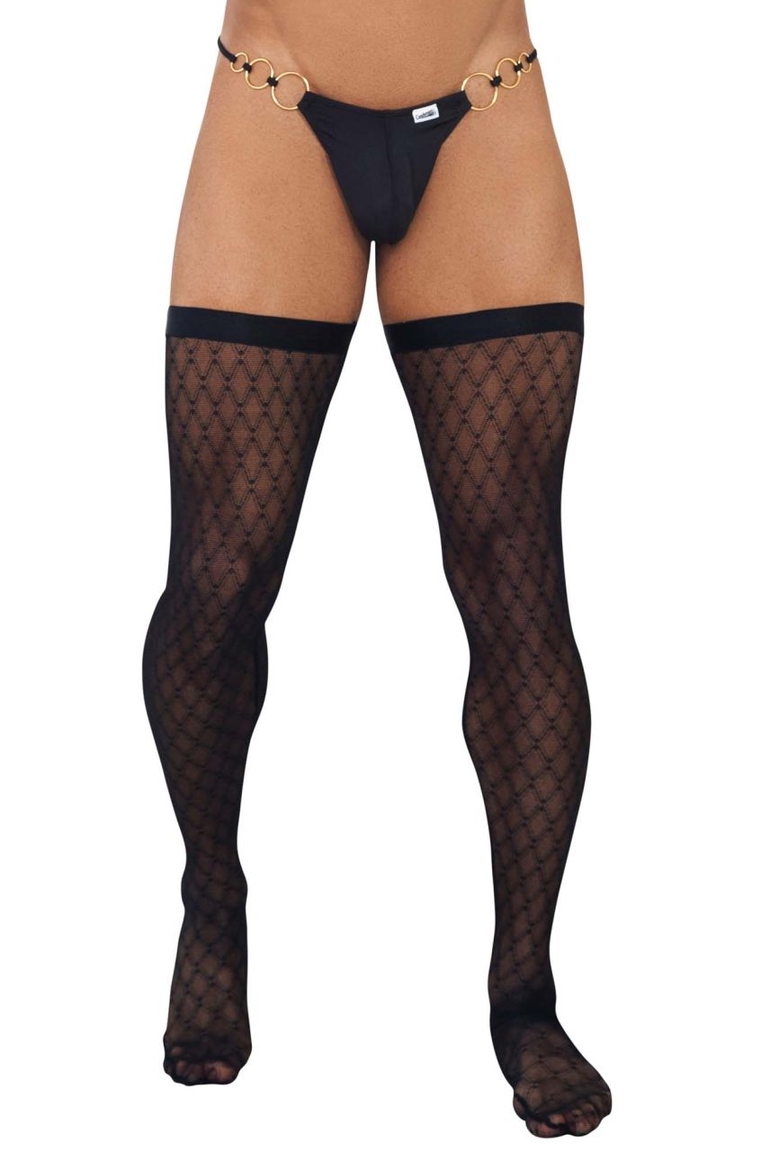 CandyMan 99735 Mesh Thigh Highs Black