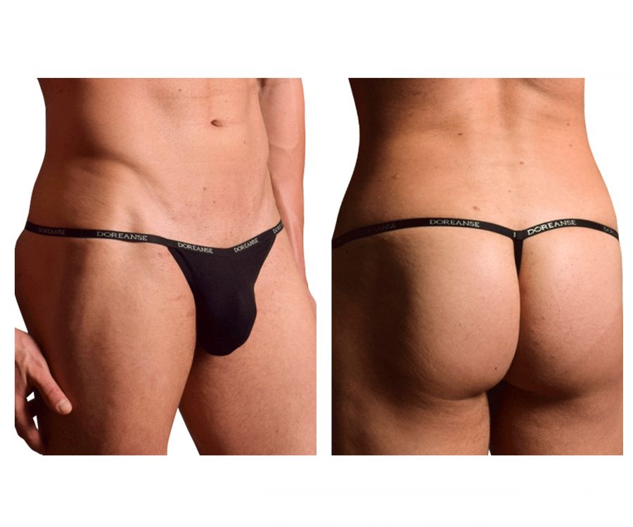 Doreanse 1330-BLK Ribbed Modal T-thong