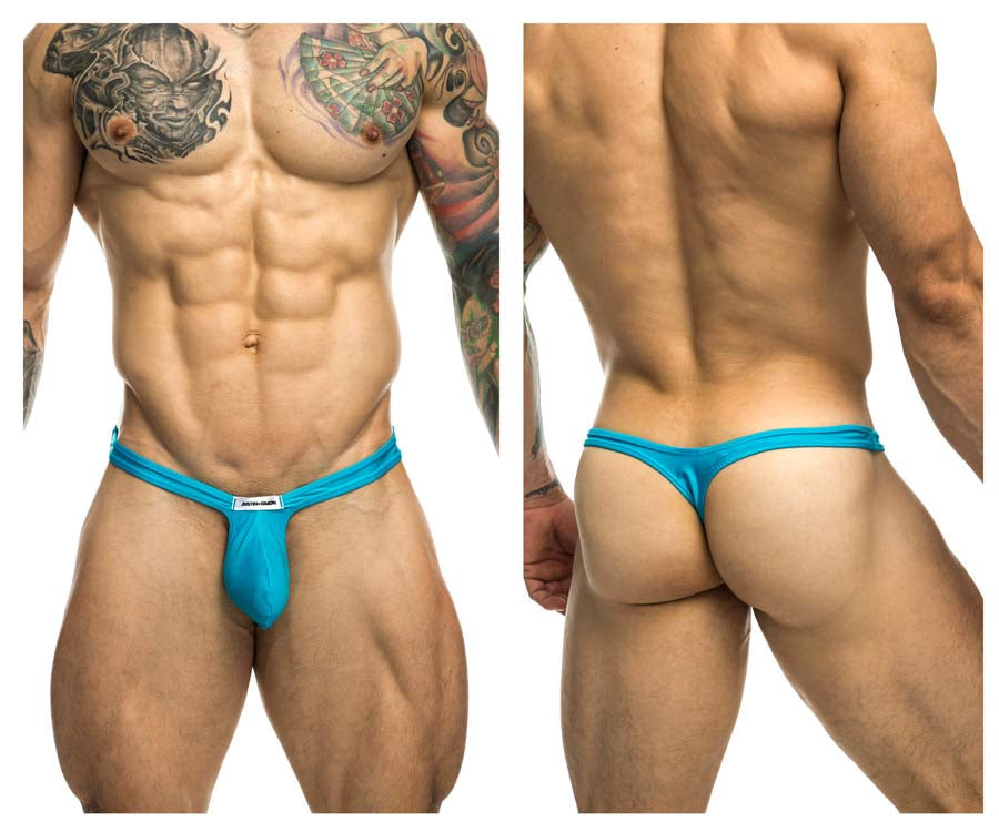 JUSTIN+SIMON XSJBU02 Bulge Thongs Turquoise Plus Sizes