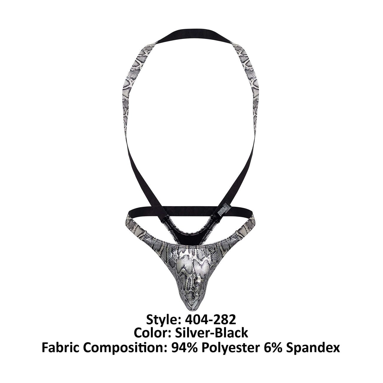 Male Power 404-282 S-naked Shoulder Sling Harness Thong Silver-Black