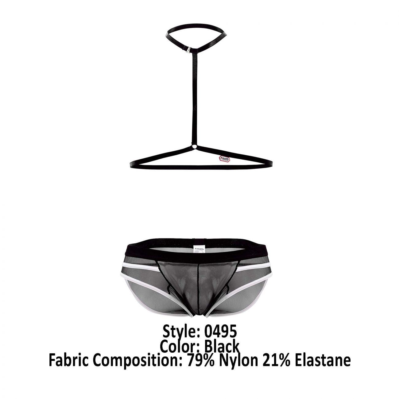 Pikante 0495 Hot Harness Briefs Black