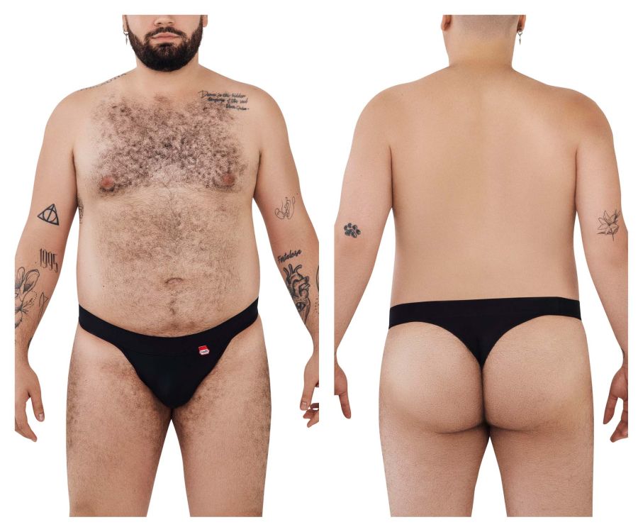 Pikante 1024X Terni Thongs Black Plus Sizes