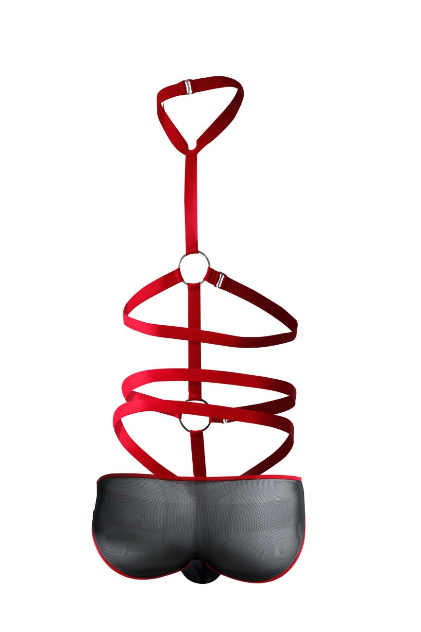 Pikante 1084 Lips Harness Briefs Red