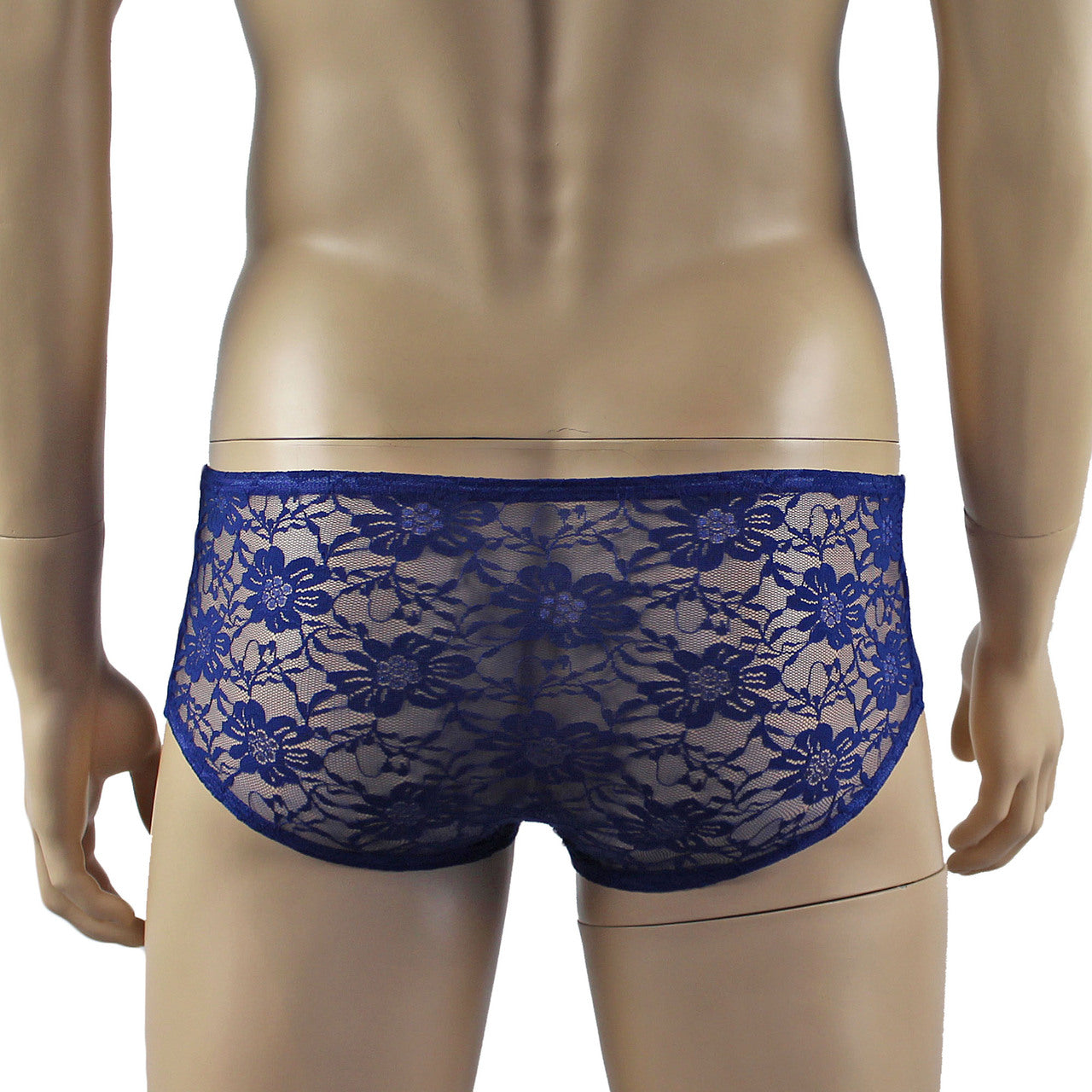 LAST ORDERS - Mens Sexy Lingerie Stretch Lace  Male Panty Bikini Brief Navy