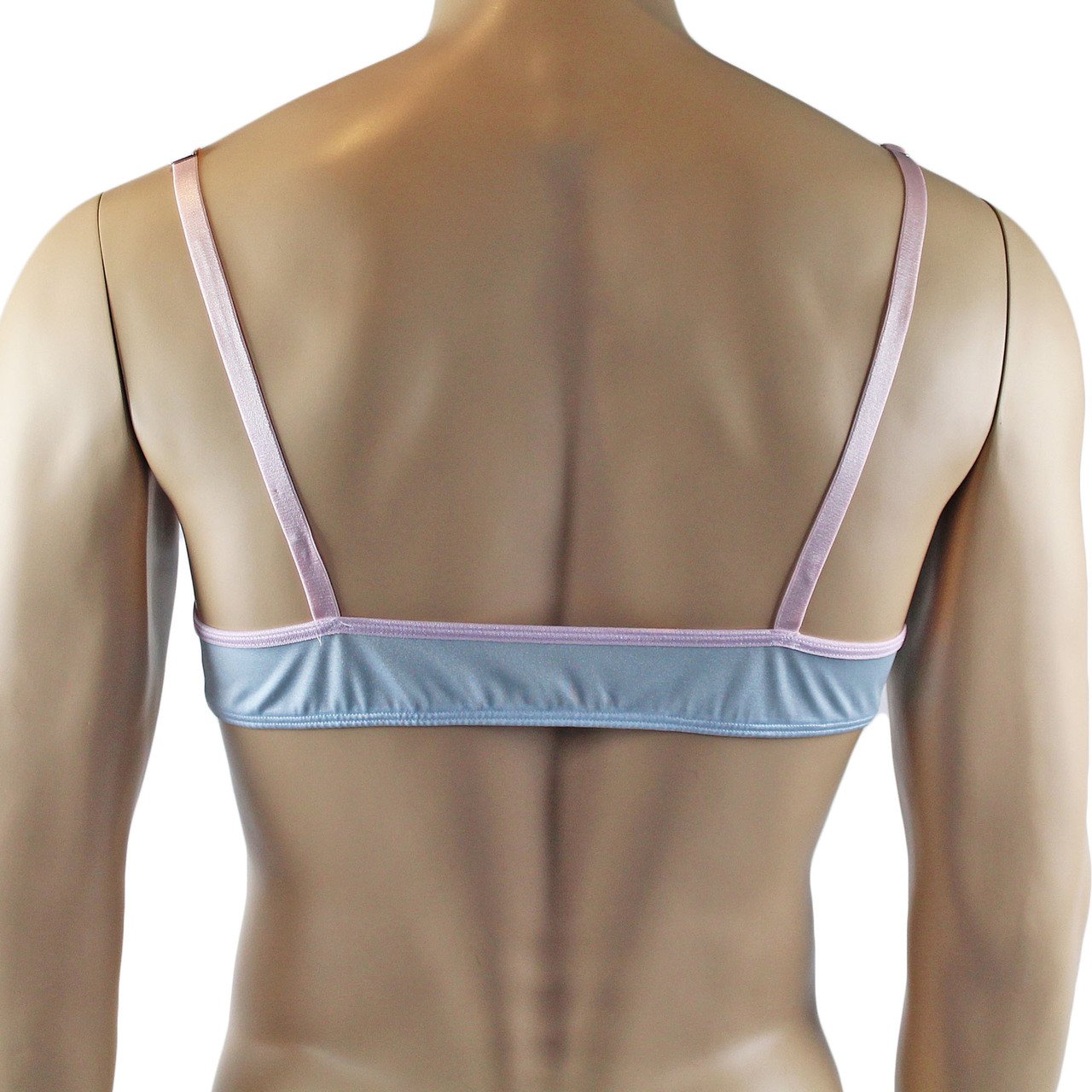 Mens Isabel Bra Top and Bikini Brief Male Lingerie (light blue and pink plus other colours)